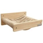 Kerbl - hamac mural pour chats - timber - 38 x 33, 5 x 16 cm - bois massif - tissu peluche