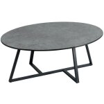 Keria - table basse ovale aspect c�ramique grise