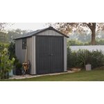 Keter abri de jardin oakland 759 en rsine portes doubles texture bois gris - 6 - 230x287x242 cm