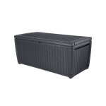 Keter coffre de rangement de jardin sumatra style rotin rsistant aux intempries en rsine graphite ...