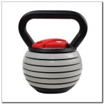 Kettlebell rglable hms kr40 - set dhaltres 6 plaques de poids - noir - musculation - haltrophilie