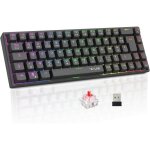 Keyz titanium wl - clavier gaming sans fil 65% azerty fr - clavier mecanique switch rouge rgb 100% personnalis ...