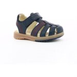 Sandales - kickers - platinium - cuir - bleu - confort optimal