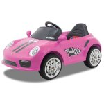 Porsche style voiture �lectrique 12v - rose - 1 � 5 ans - t�l�commande parentale - sons r�alistes - 30kg ...