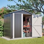 Kimfead abri de jardin m�tal - 22m� - 172. 2 x 142. 3 x 185 cm - cabane doutils avec fondation porte ...