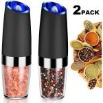 Kimjo moulin  sel et  poivre lectrique gravit rglable - en acier inoxydable avec lampe led - lot ...