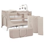Kinderkraft lit pliable 3 en 1 joy 2 avec accessoires beige
