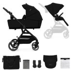 Kinderkraft - poussette combin�e yoxi - 4 roues - noir