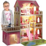 Maison de poup�e - kinderplay - grande maison en bois - 90 cm - �clairage led - 9 pi�ces
