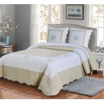Couvre lit boutis - peace land - king size - 100% coton - 260x260cm - 2 taies 65x65cm