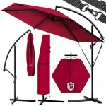 Kingsleeve parasol dport inclinable rouge  300cm pare - soleil en aluminium avec manivelle housse ...