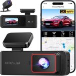Kingslim dashcam avant et arri�re 2k + 1080p double cam�ra moniteur stationnement enregistrement en boucle ...