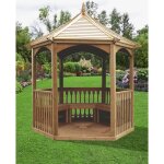 Kiosque pavillon hexagonal 4. 74m - toiture en bois