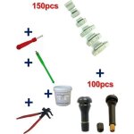 Kit 150 plombs masses d?equilibrage � frapper 5 � 30gr + 100 valves tr413 - 414 + tire valve + d�monte ...