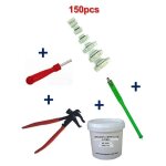 Kit 150 plombs masse d?equilibrage � frapper 5 � 30gr + tire valve + d�monte obus + graisse pneu + pince ...