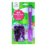 Kit 2 en 1 baton magnetique loto ramasse jetons + 100 pions de marquage aimante - violet - set accessoire ...