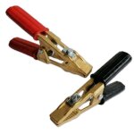 Pinces de batterie - professionnelles - 300 a - laiton - lot de 2 - connexion serre - cble