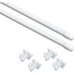 Kit de 2 tringles � rideau avec 4 supports clic - pince fen�tre fixation de tringle pour rideaux l�gers ...