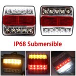 Kit de 2pcs feux de remorque étanche à leds submersibles pour arrière droite et gauche de bateaux Kit de 2pcs feux de remorque étanche à leds submersibles pour arrière droite et gauche de bateaux