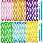 Kit de 30 bigoudis de cheveux bigoudis de coiffure en spirale bigoudis sans chaleur rouleaux  cheveux ...