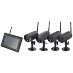 Kit 4 cam�ras sans fil avec �cran - chacon - fixe - noir - 2mp - objet connect�