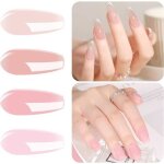 Kit de 4 rose nude vernis gel semi - permanents transparent sheer pink couleur rose french pink gele ...