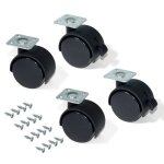 Kit de 4 roulettes pour caisson à tiroirs emuca de d. 40 mm avec plétine de montage et roulements à billes ... Kit de 4 roulettes pour caisson à tiroirs emuca de d. 40 mm avec plétine de montage et roulements à billes ...