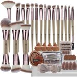 Kit de 40 pinceaux de maquillage professionnels multi - fonctions - set complet avec pinceaux double ...