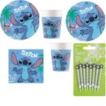 Kit (6) de dcoration anniversaire lilo et stitch 52 pices complet pour fte pour 16 enfants + 8 bougies ...