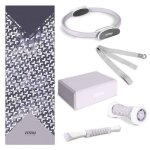 Kit 6 accessoires de yoga kitwell - 601 violet tapis cerceau pilates bloc sangle dexercice 2 masseurs ...