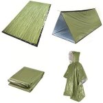 Kit abri urgence : tente couverture sac de couchage poncho camping / randonn�e / s�isme