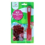 Kit accessoires loto - baton magnetique ramasse jetons + 100 pions de marquage rouge - set jeu soiree ...