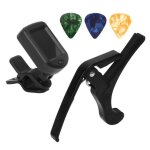 Kit accordeur de guitare guitare capo pick tuner set led affichage guitare clair rtroclairage lecture ...