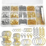 Kit anneaux porte - cl�s 1130 pi�ces cha�nes et attaches ouvertes pour fabrication bijoux diy