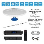 Antenne omnidirectionnelle dvb - t t4 - hd4k - rcepteur tnt aston diva hd connect t2 - 10m cble hdmi ...