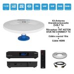 Kit antenne omnidirectionnelle dvb - t t4 + rcepteur tnt aston diva hd connect t2 + cble coaxial 10m ...