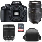 Kit appareil photo reflex canon eos 4000d ef - s 18 - 55mm f3. 5 - 5. 6 iii + tamron af 70 - 300mm f4 ...