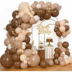 Kit arche ballon marron beige 147 pi�ces beige marron nude decoration pour mariage boheme anniversaire ...