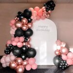 Kit arche ballonballon guirlande ballon rose gold ballon noir retro rose ballons 110 pi�ces pour decoration ...