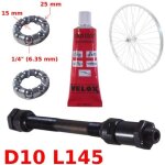 Kit axe de roue arriere 10 x 145 mm + roulement + graisse velox cage a bille moyeu velo vtt fixie vintage ...