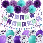 Kit de ballons de dcoration - amoune - anniversaire - bleu violet - facile  assembler - non toxique ...