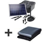 Kit bassin complet - ebs233 - 5000l max - pompe solaire 1700l - 50w - filtre immerg 20l
