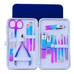 Kit de beaut professionnel coupe ongle professionnel coupe cuticule acier inoxydable 15pcs trousse manucure ...