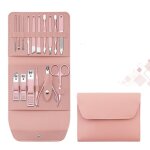Kit de beaut professionnel coupe ongle professionnel coupe cuticule acier inoxydable 16pcs trousse manucure ...