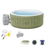 Kit tout inclus bestway : spa gonflable rond 4 places et accessoires : 2 appuis t�tes filtre �puisette ...