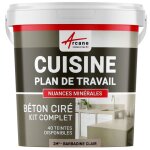 Kit beton cire cuisine et plan de travail 2 m� (en 2 couches) - barbadine clair