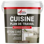 Kit beton cire cuisine et plan de travail - 2 m� (en 2 couches) cacao marron