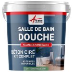 Kit bton cir - murs salle de bains douche italienne 5 m (en 2 couches) - carambole vert