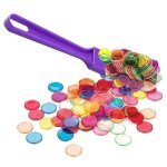 Kit bingo loto magnetique 2 en 1 - baton ramasse jetons violet + 100 pions multicolores - set jeu accessoires ... Kit bingo loto magnetique 2 en 1 - baton ramasse jetons violet + 100 pions multicolores - set jeu accessoires ...