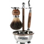 Kit blaireau en bois et mtal avec rasoir